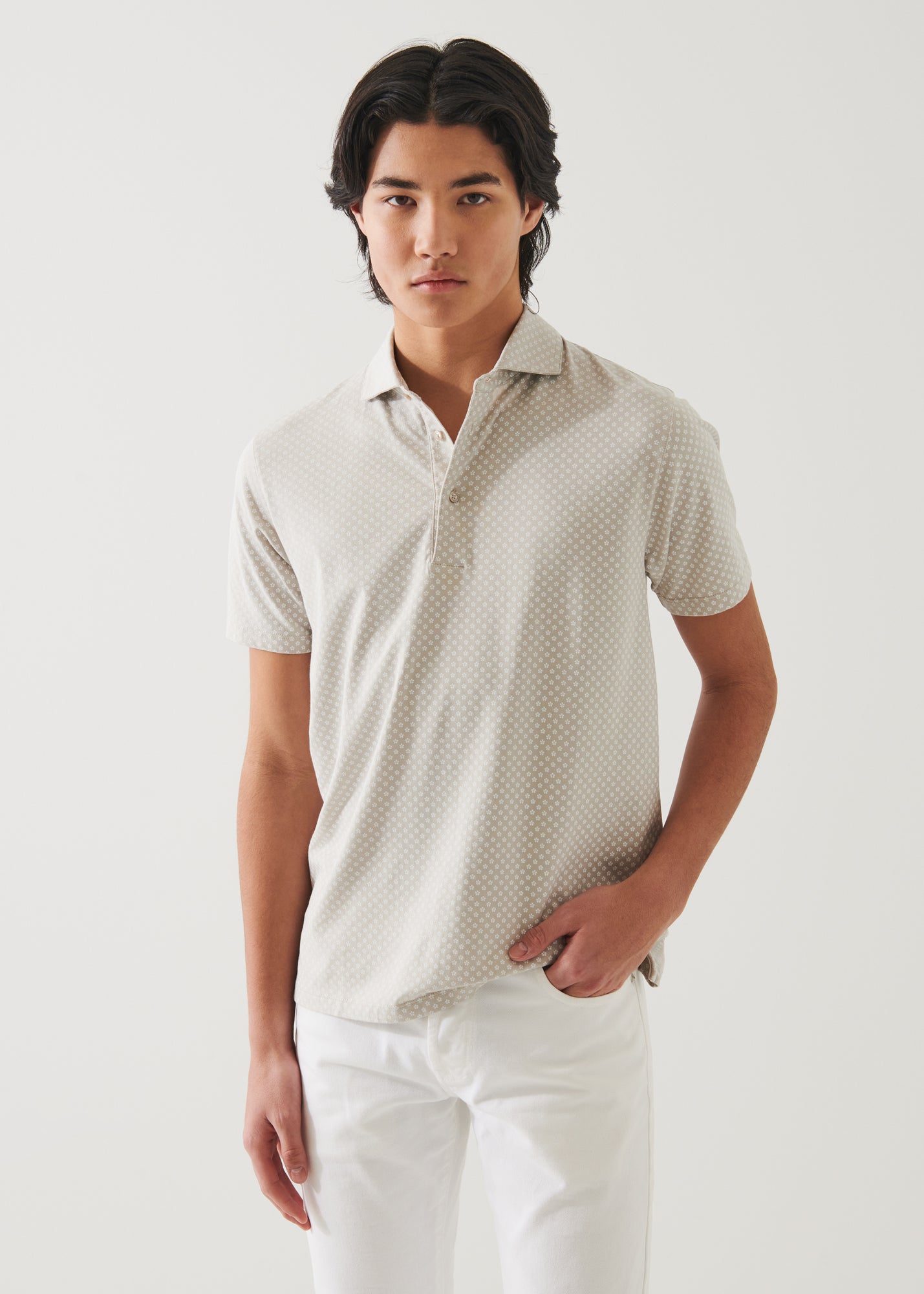 Pima Cotton Stretch Printed Polo - PATRICK ASSARAF
