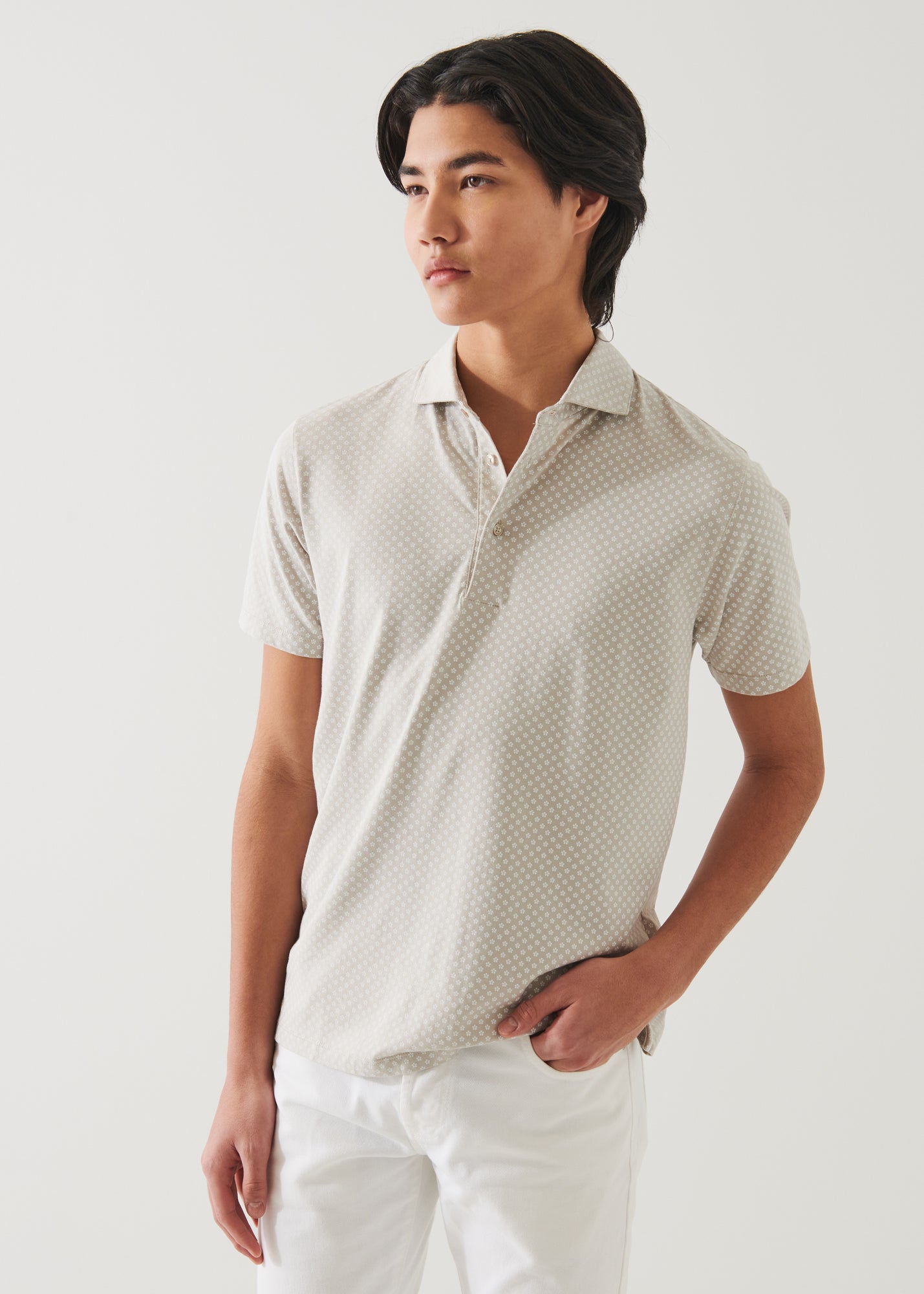 Pima Cotton Stretch Printed Polo - PATRICK ASSARAF