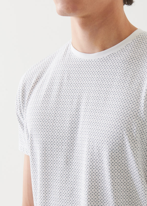 Pima Cotton Stretch Printed Crewneck