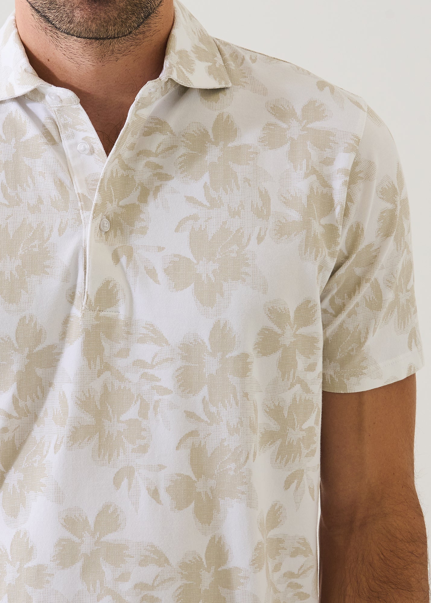 Pima Cotton Stretch Tropical Print Polo - PATRICK ASSARAF