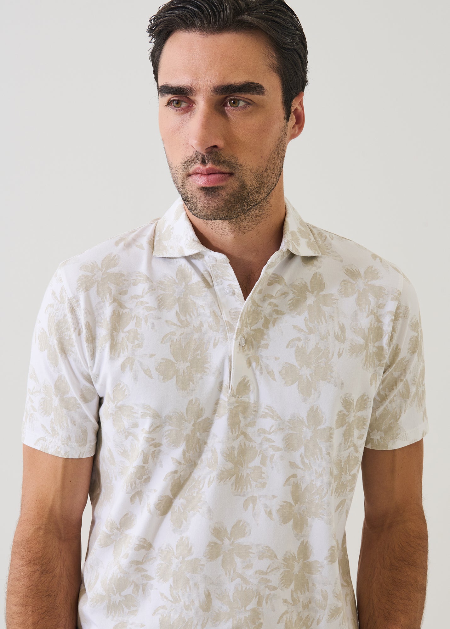 Pima Cotton Stretch Tropical Print Polo - PATRICK ASSARAF