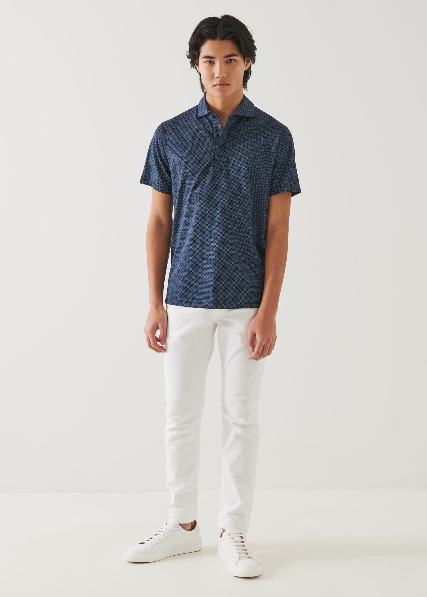 Pima Cotton Stretch Printed Polo - PATRICK ASSARAF