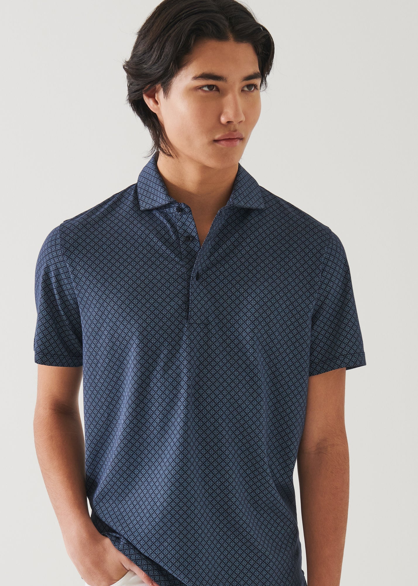 Pima Cotton Stretch Printed Polo - PATRICK ASSARAF
