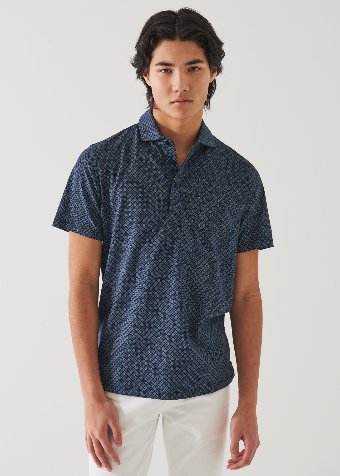 Pima Cotton Stretch Printed Polo - PATRICK ASSARAF