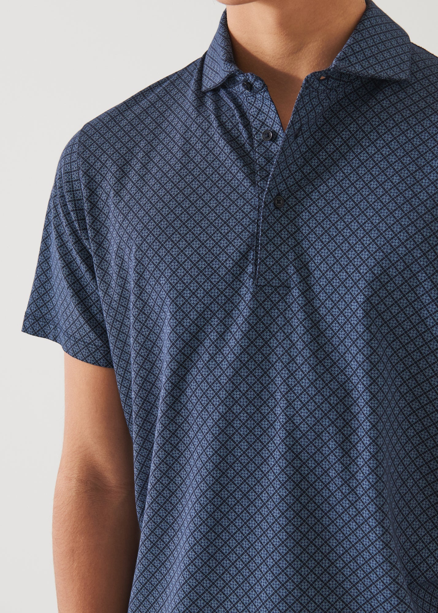 Pima Cotton Stretch Printed Polo - PATRICK ASSARAF