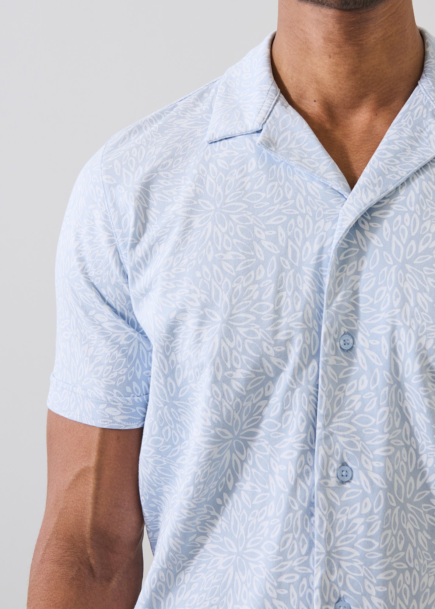 Pima Cotton Stretch Tropical Print Camp Collar Shirt - PATRICK ASSARAF