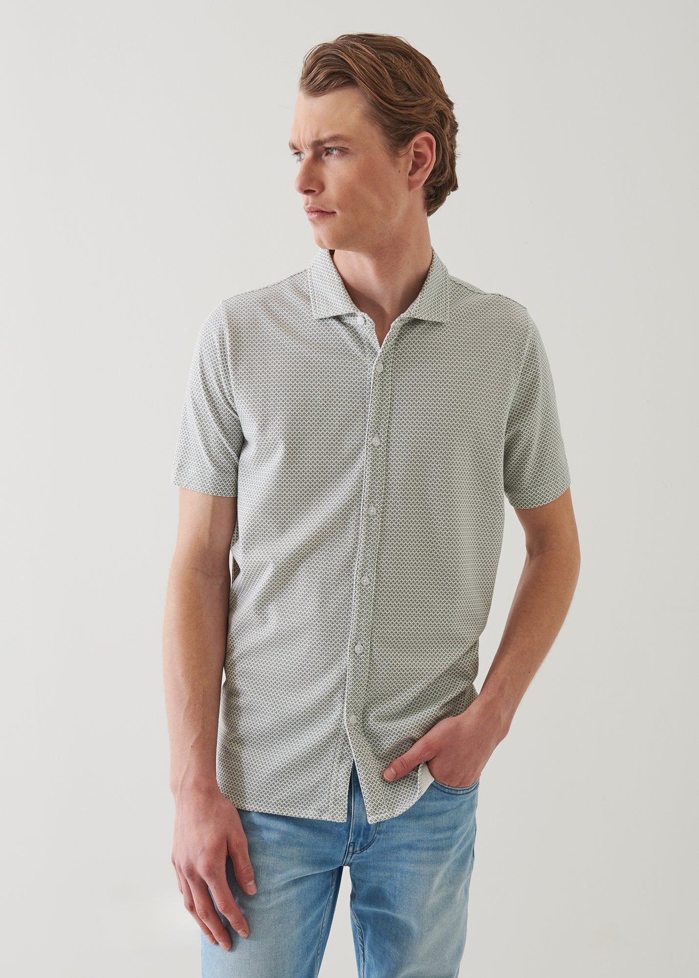 Pima Cotton Stretch Printed Shirt
