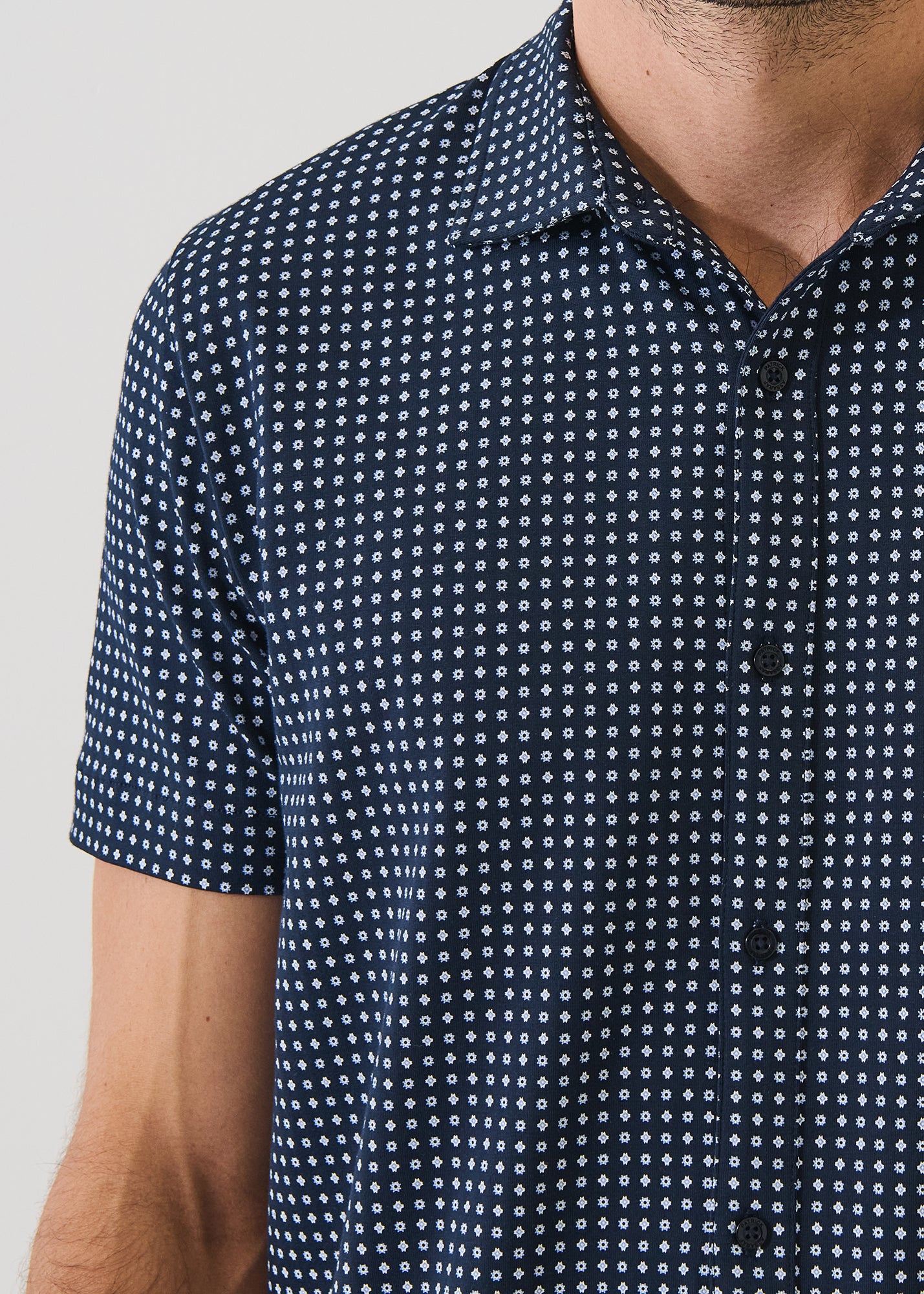 Pima Cotton Stretch Geometric Print Shirt - PATRICK ASSARAF