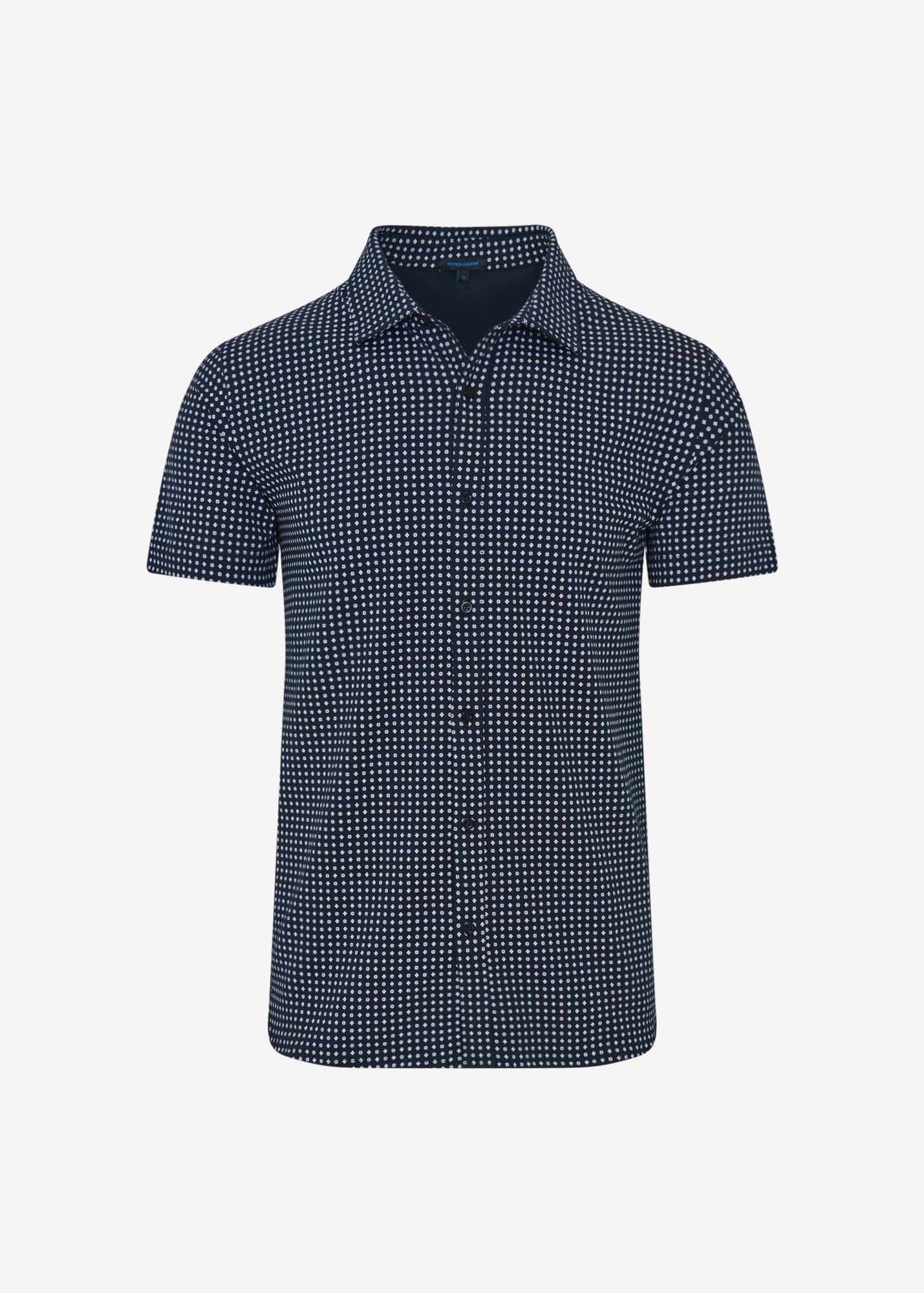 Pima Cotton Stretch Geometric Print Shirt - PATRICK ASSARAF