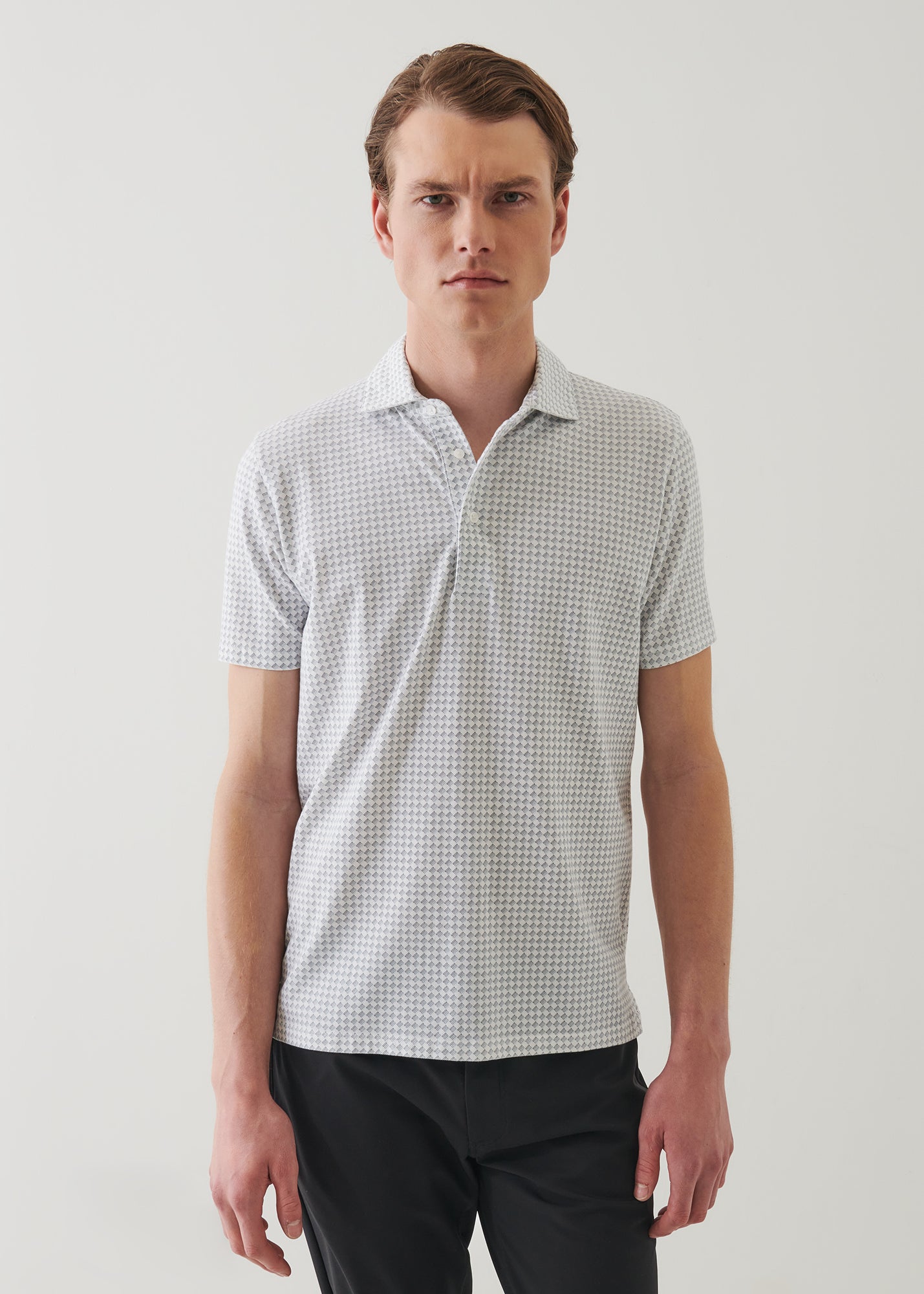 Pima Cotton Stretch Printed Polo PATRICK ASSARAF Luxury Fashion