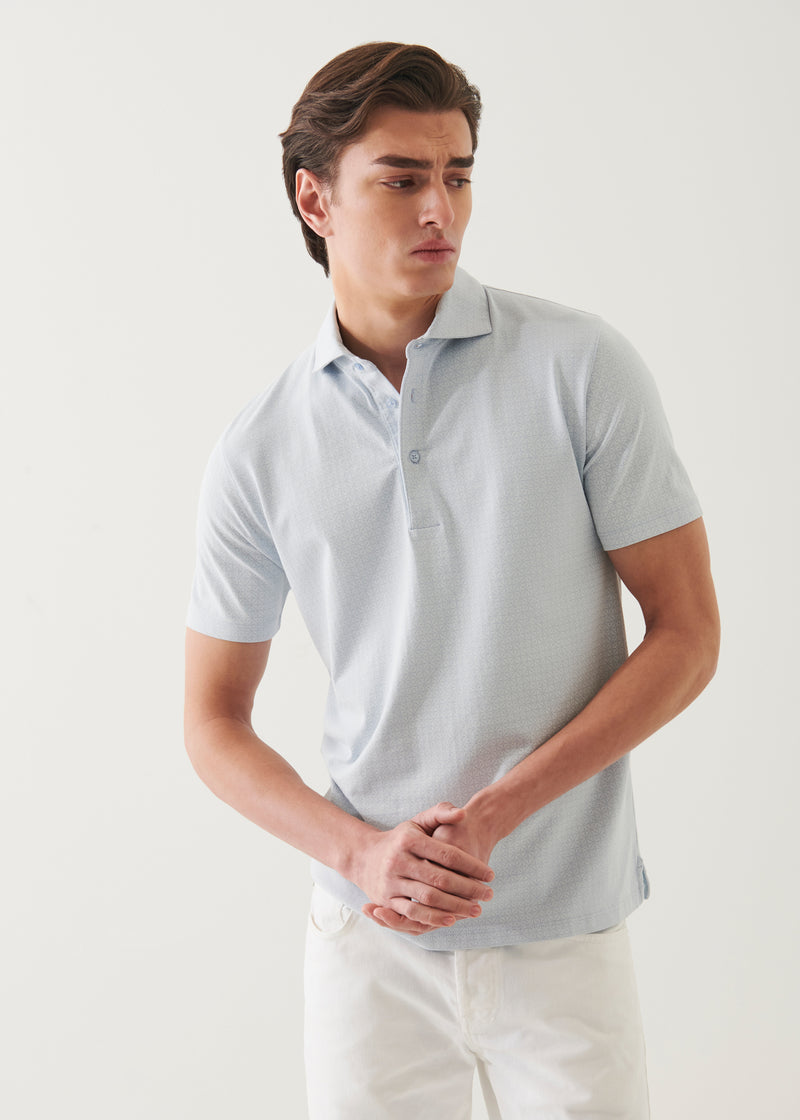 Pima Cotton Stretch Printed Polo