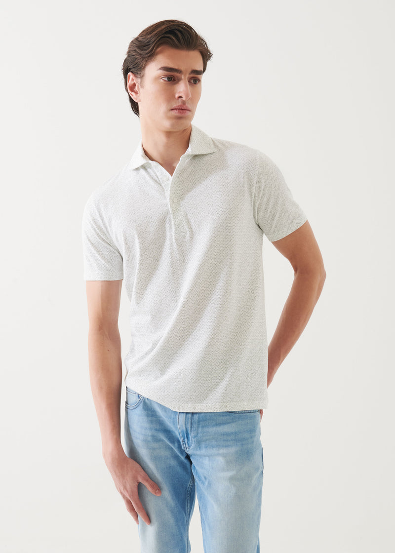 Pima Cotton Stretch Printed Polo