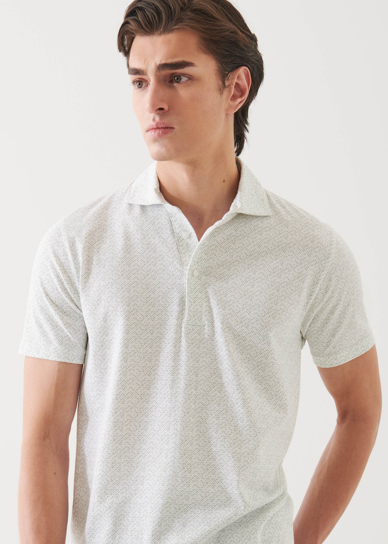 Pima Cotton Stretch Printed Polo