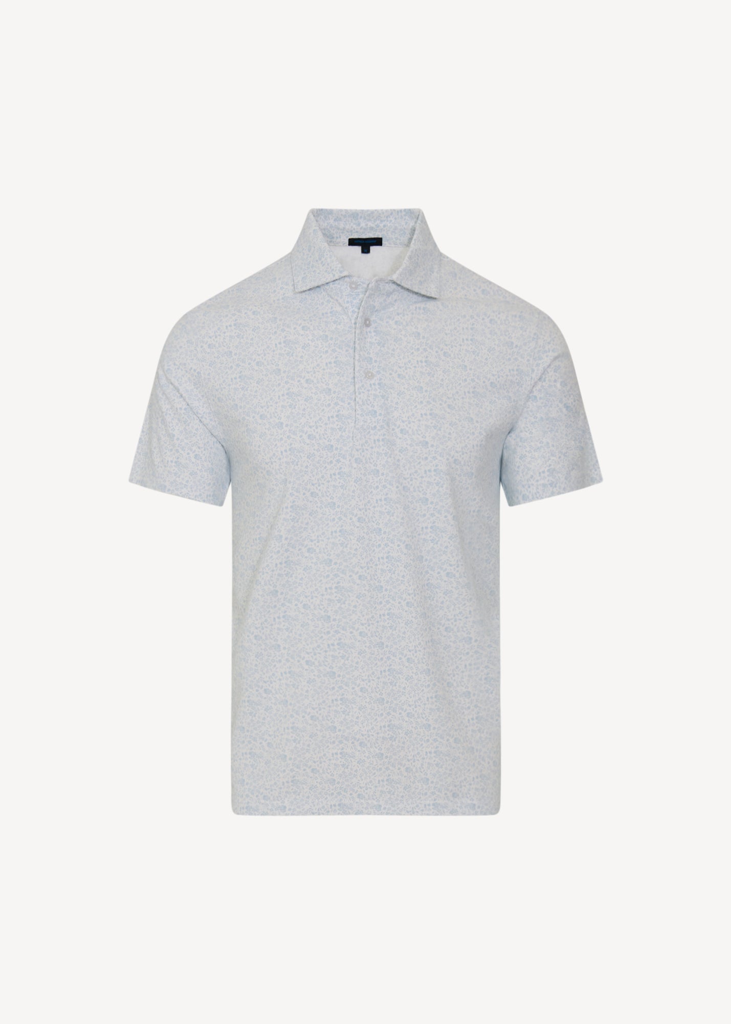 Pima Cotton Stretch Micro Floral Print Polo - PATRICK ASSARAF