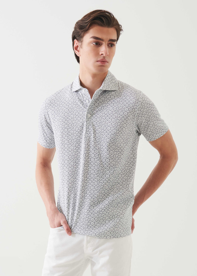 Pima Cotton Stretch Printed Polo