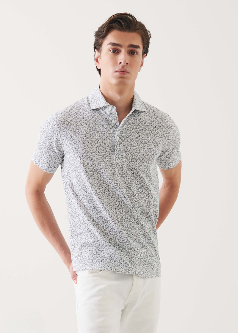 Pima Cotton Stretch Printed Polo