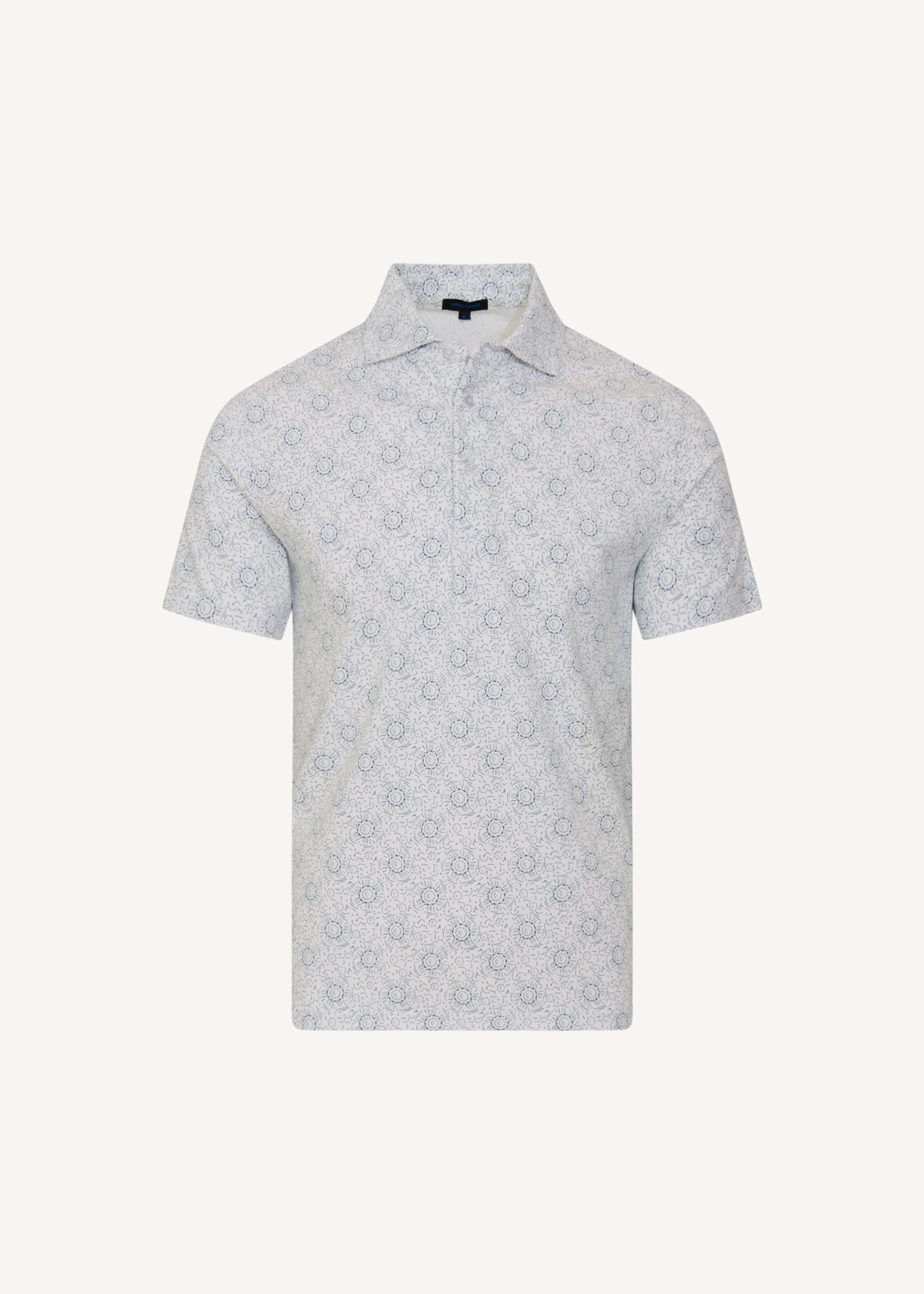 Pima Cotton Stretch Abstract Print Polo - PATRICK ASSARAF