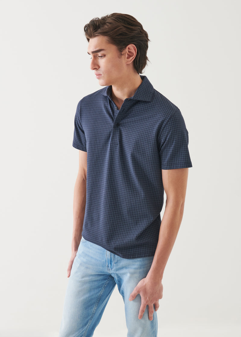 Pima Cotton Stretch Printed Polo