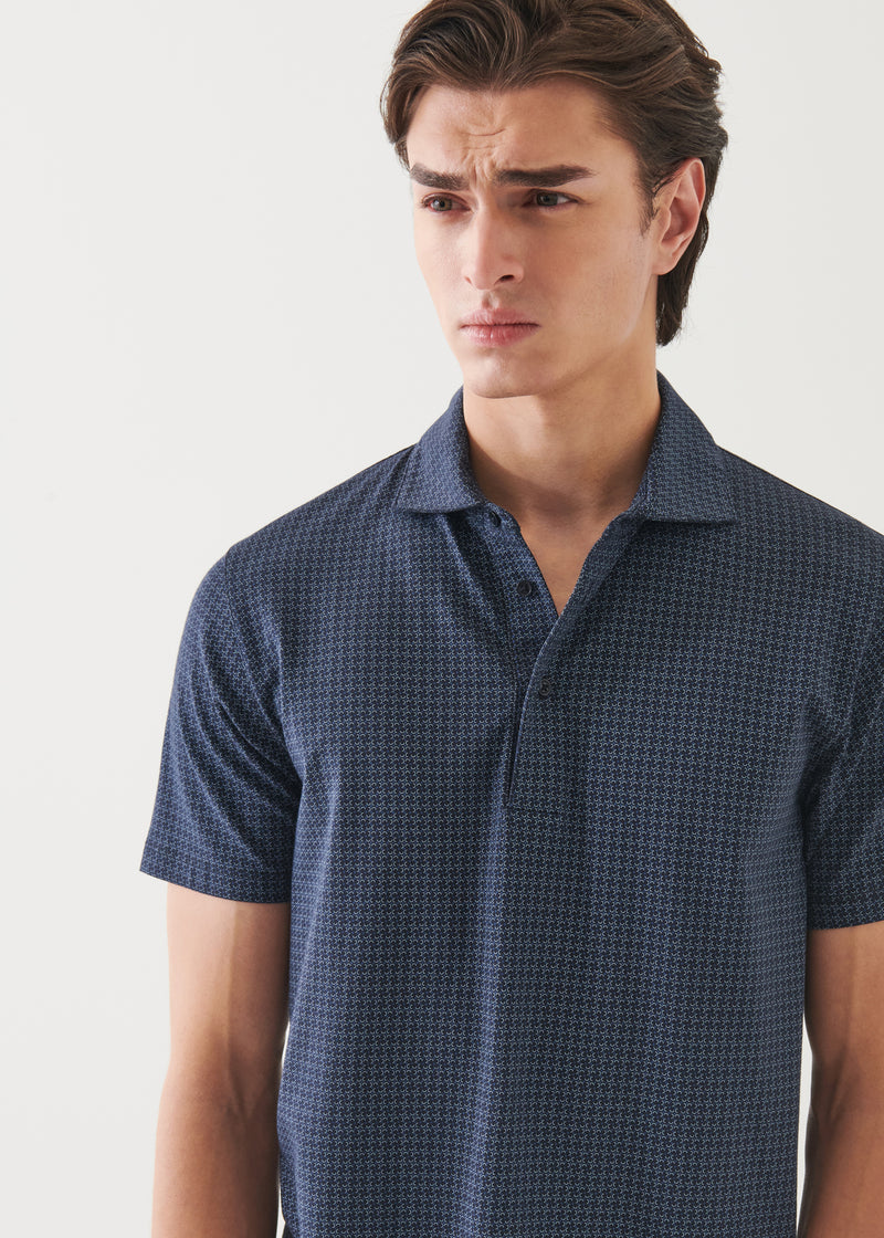 Pima Cotton Stretch Printed Polo