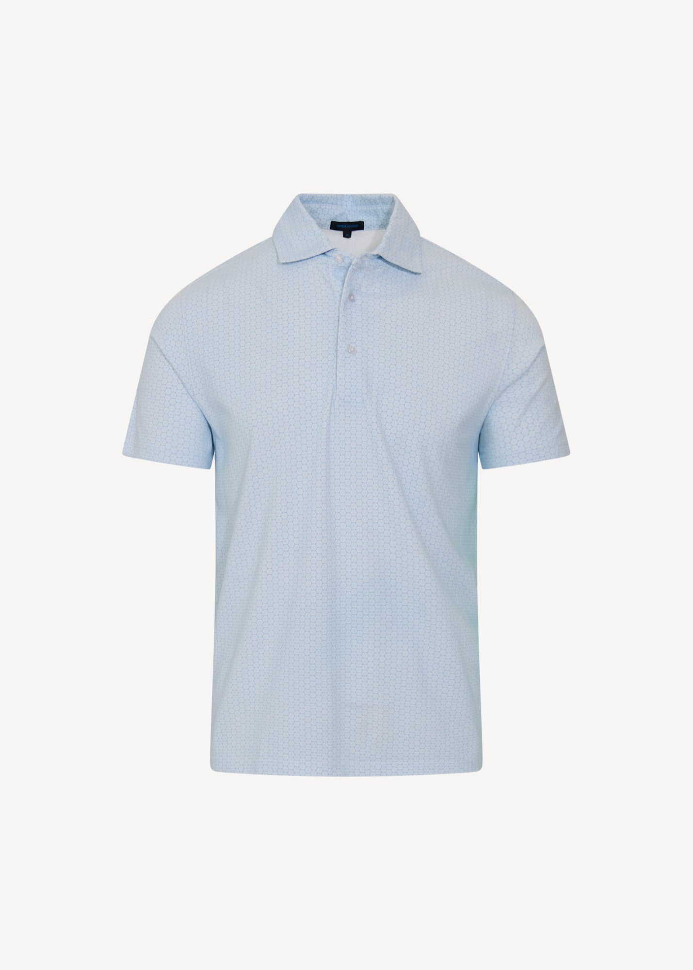 Pima Cotton Stretch Micro Geometric Print Polo - PATRICK ASSARAF