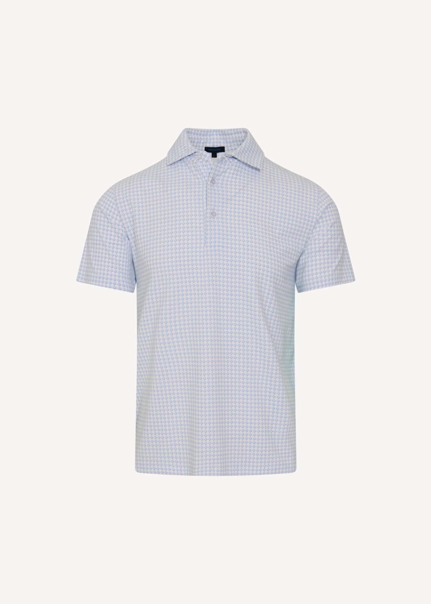 Pima Cotton Stretch  Micro Geometric Print Polo - PATRICK ASSARAF