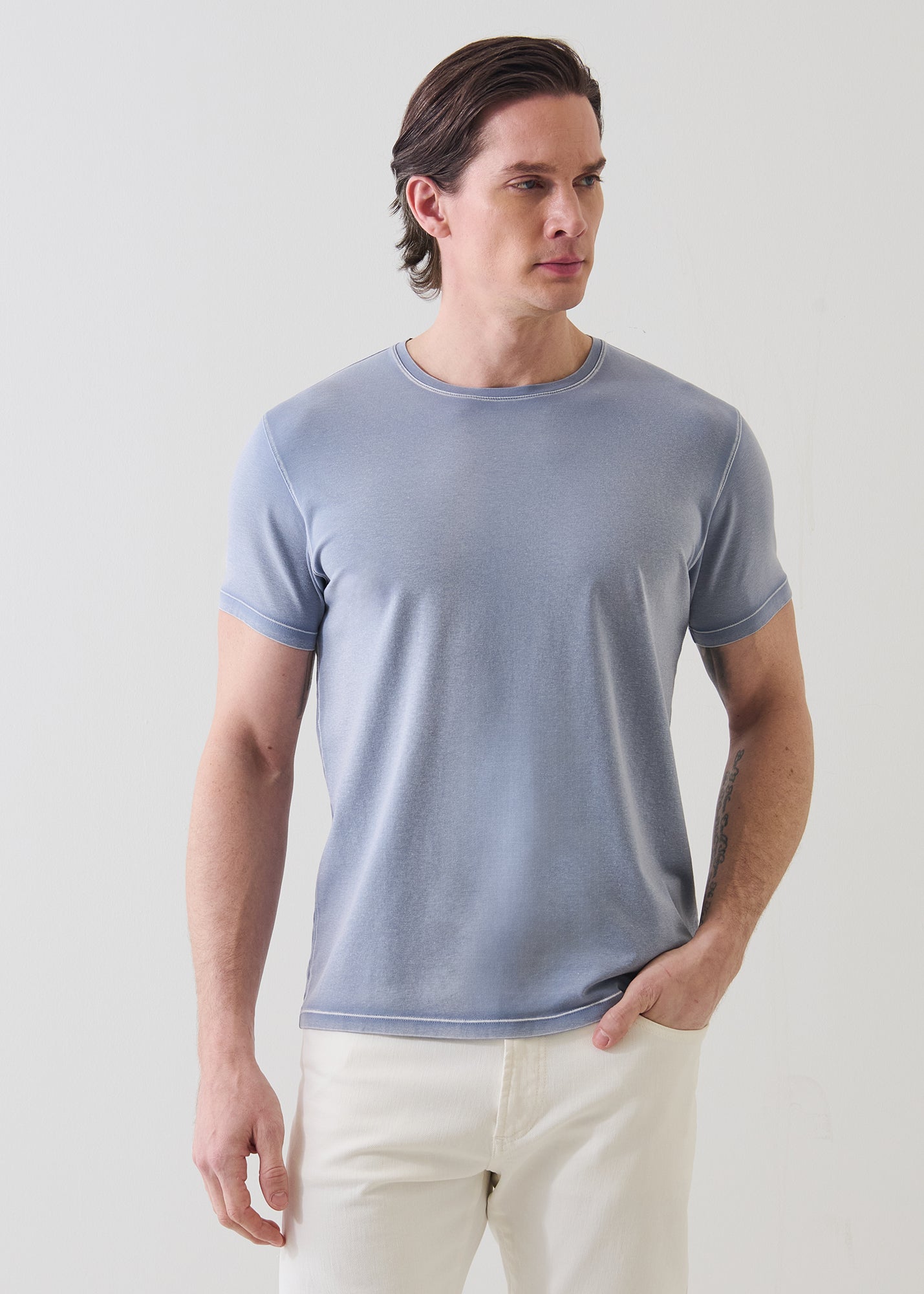 Pima Cotton Stretch Vintage Wash T-Shirt - PATRICK ASSARAF