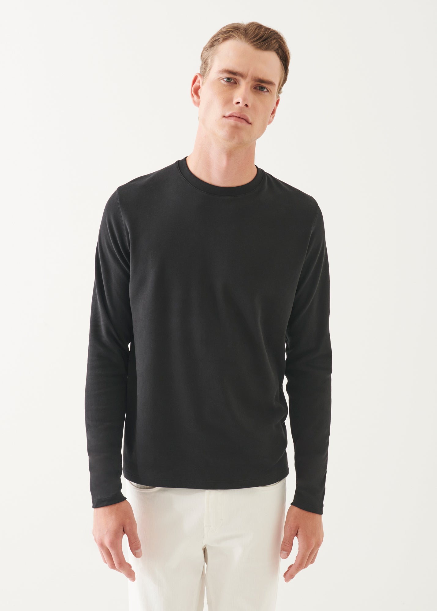 Pima Cotton Stretch  Brushed Long Sleeve T-Shirt