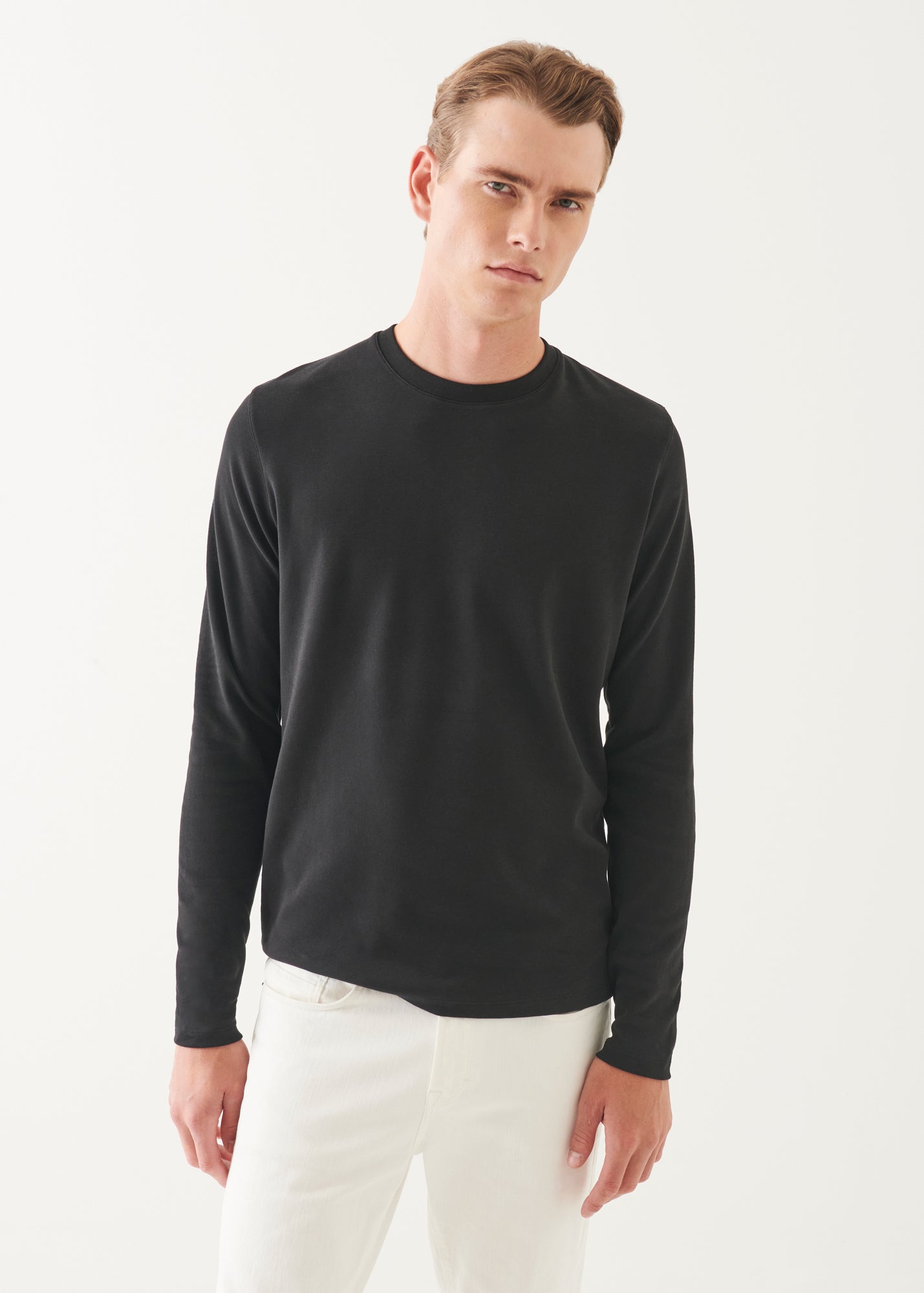 Pima Cotton Stretch  Brushed Long Sleeve T-Shirt