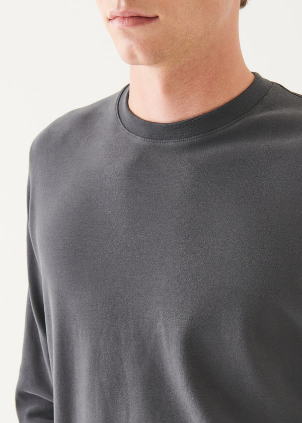 Pima Cotton Stretch  Brushed Long Sleeve T-Shirt