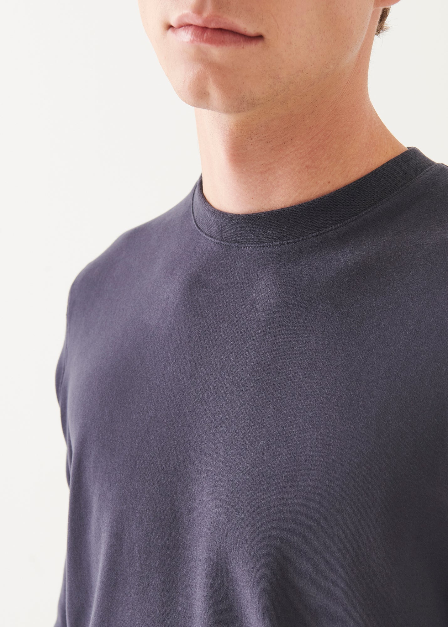 Pima Cotton Stretch  Brushed Long Sleeve T-Shirt