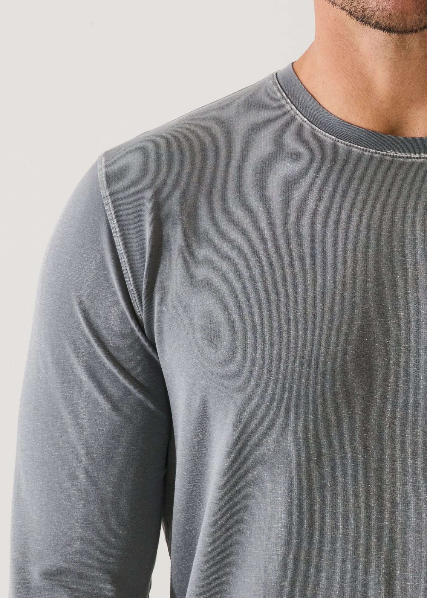 Pima Cotton Stretch Vintage Wash Long Sleeve T-Shirt