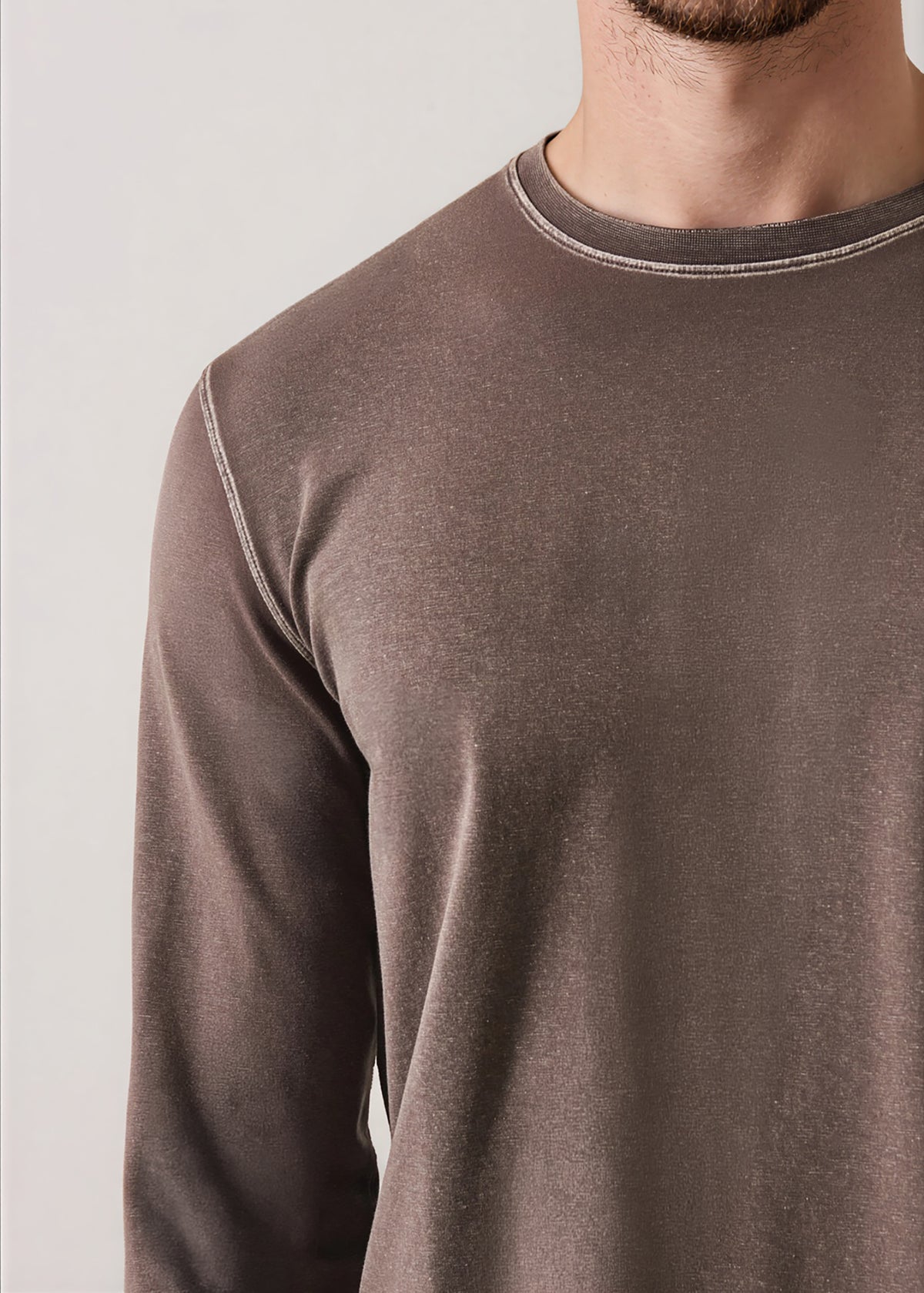Pima Cotton Stretch Vintage Wash Long Sleeve T-Shirt - PATRICK ASSARAF