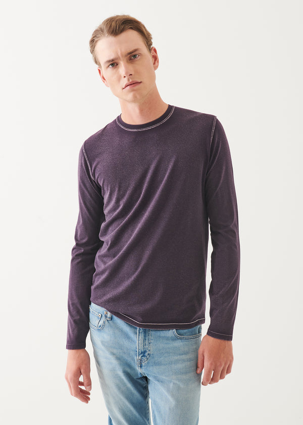 Pima Cotton Stretch Vintage Wash Long Sleeve T-Shirt