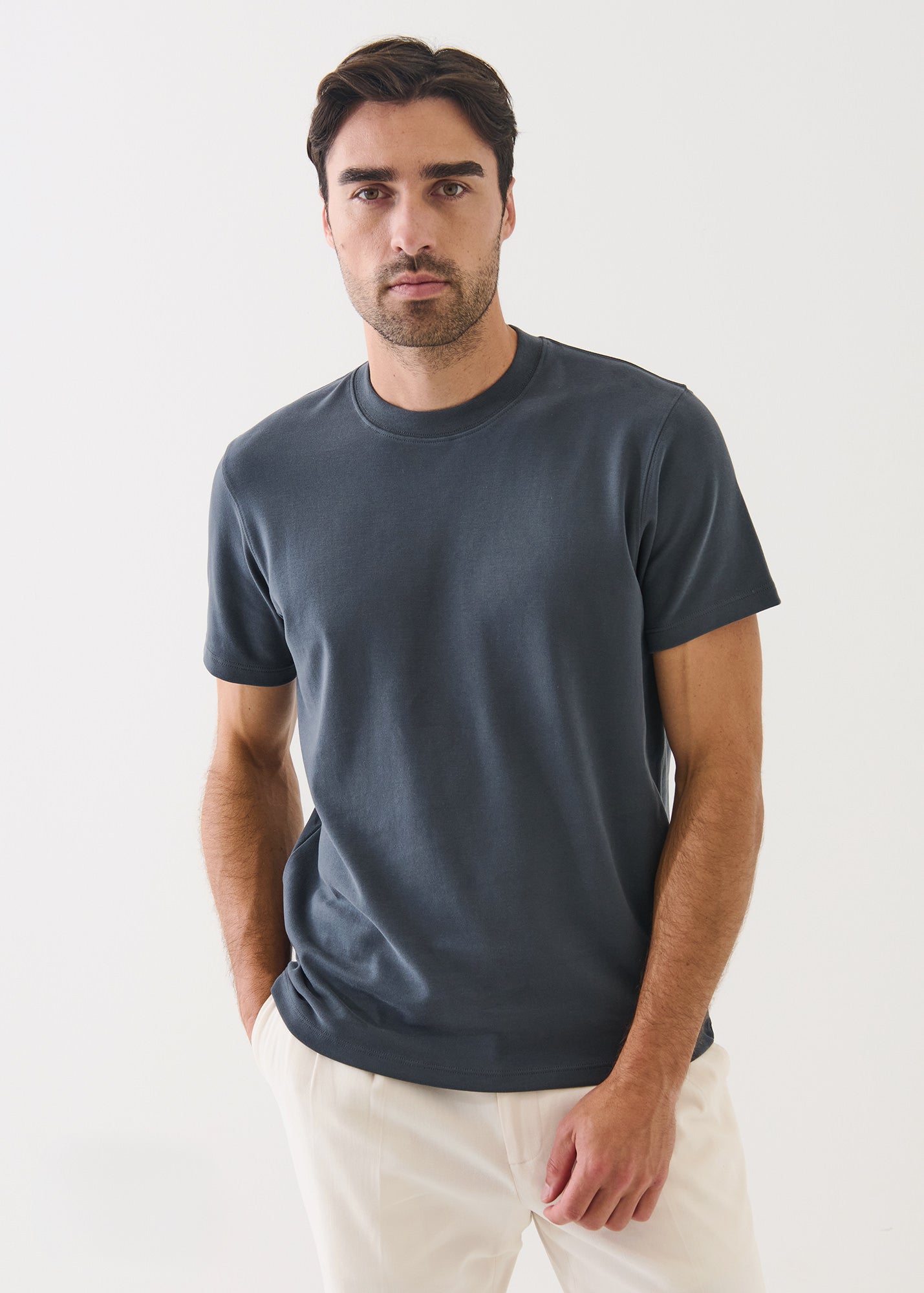 Pima Cotton Stretch Brushed T-Shirt - PATRICK ASSARAF