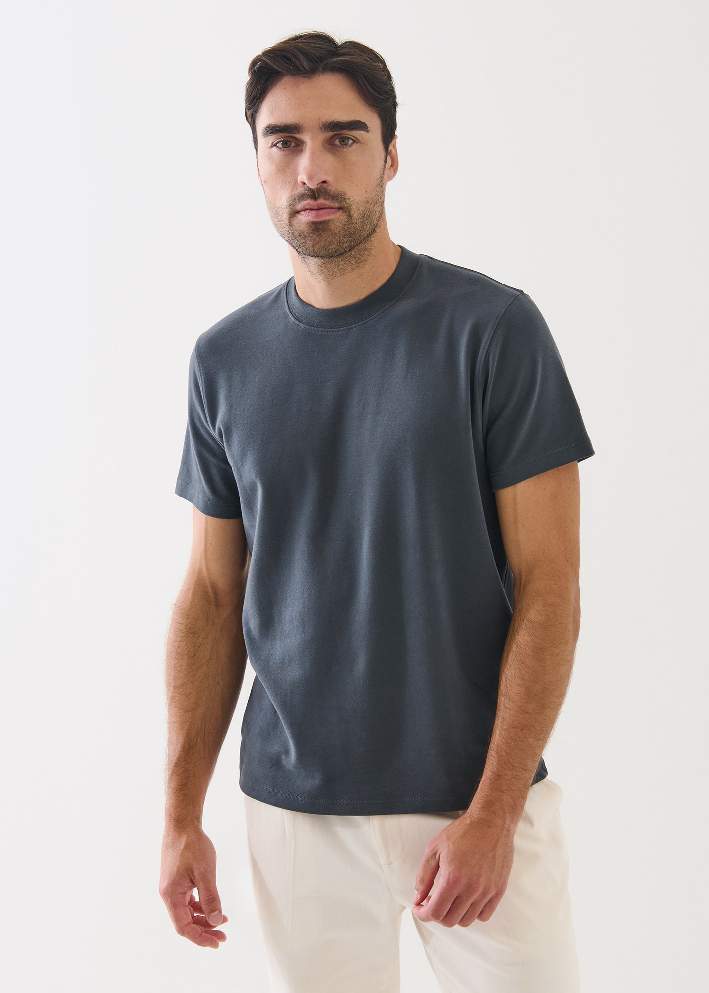 Pima Cotton Stretch Brushed T-Shirt - PATRICK ASSARAF