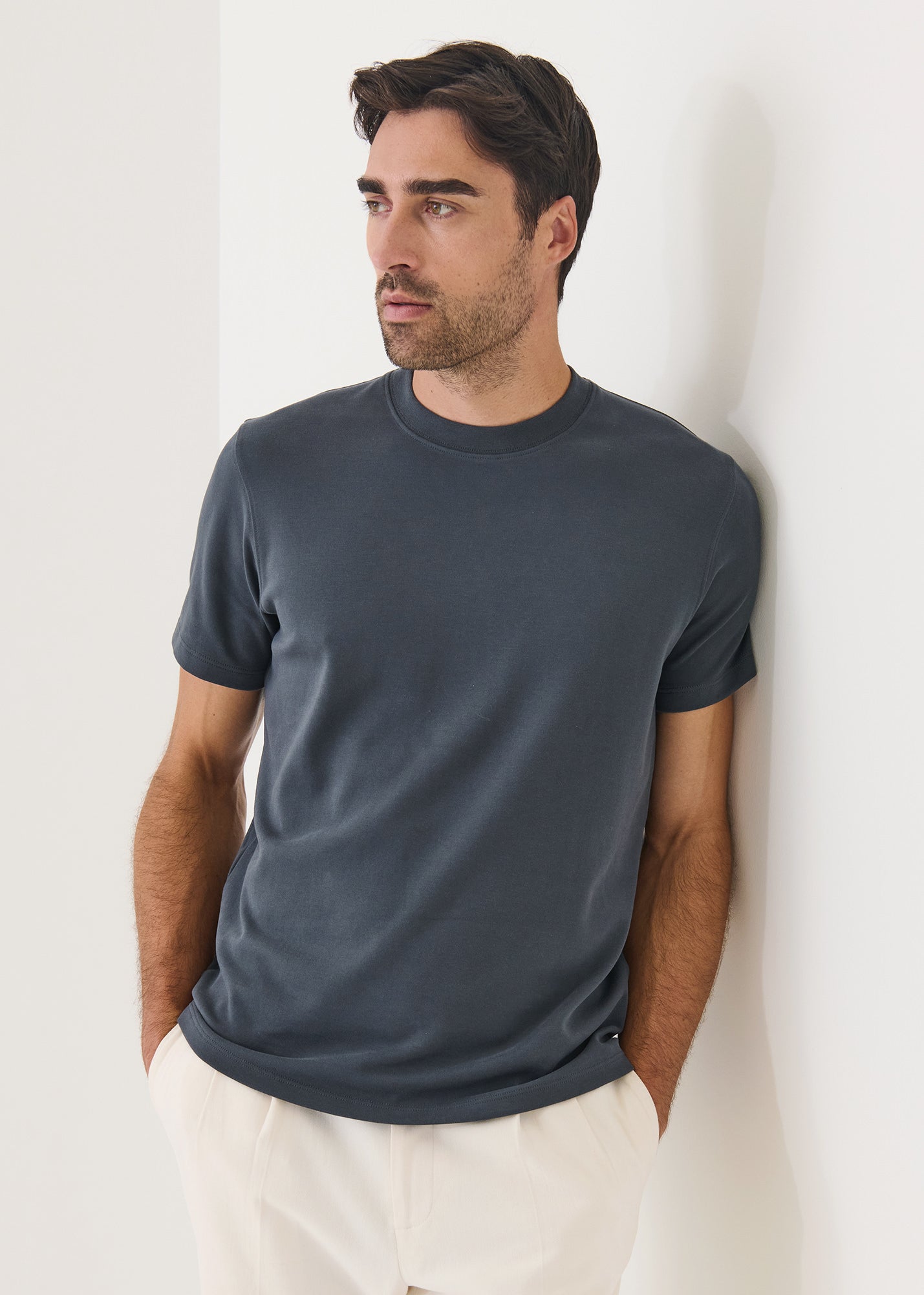 Pima Cotton Stretch Brushed T-Shirt - PATRICK ASSARAF