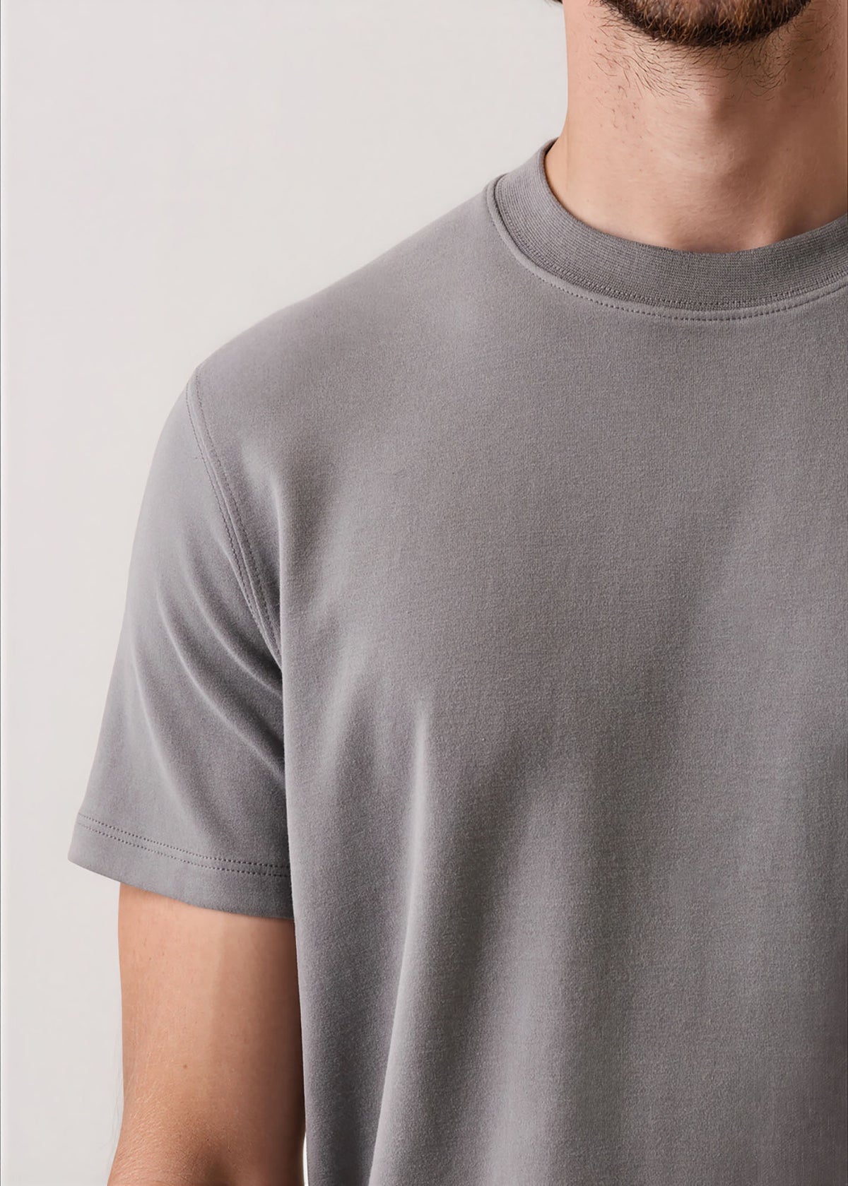Pima Cotton Stretch Brushed T-Shirt - PATRICK ASSARAF
