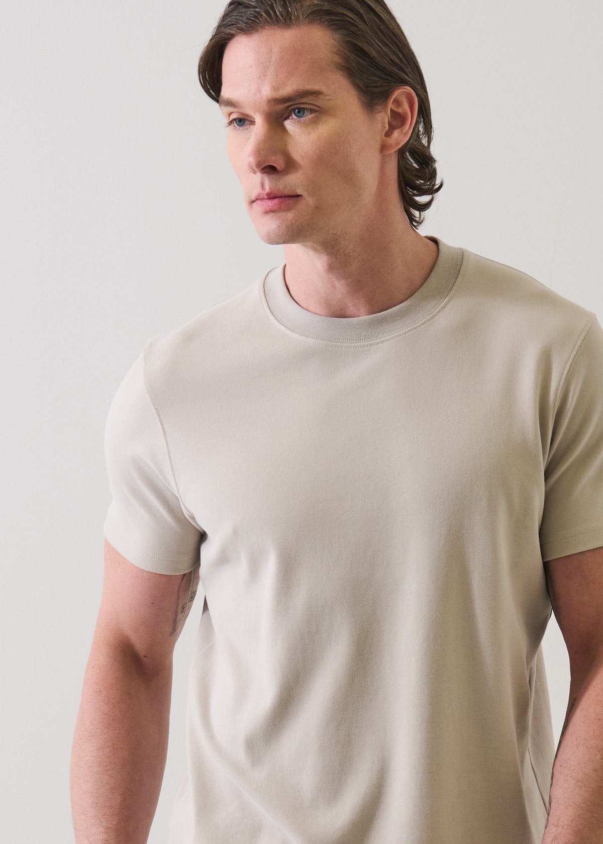 Pima Cotton Stretch Brushed T-Shirt - PATRICK ASSARAF