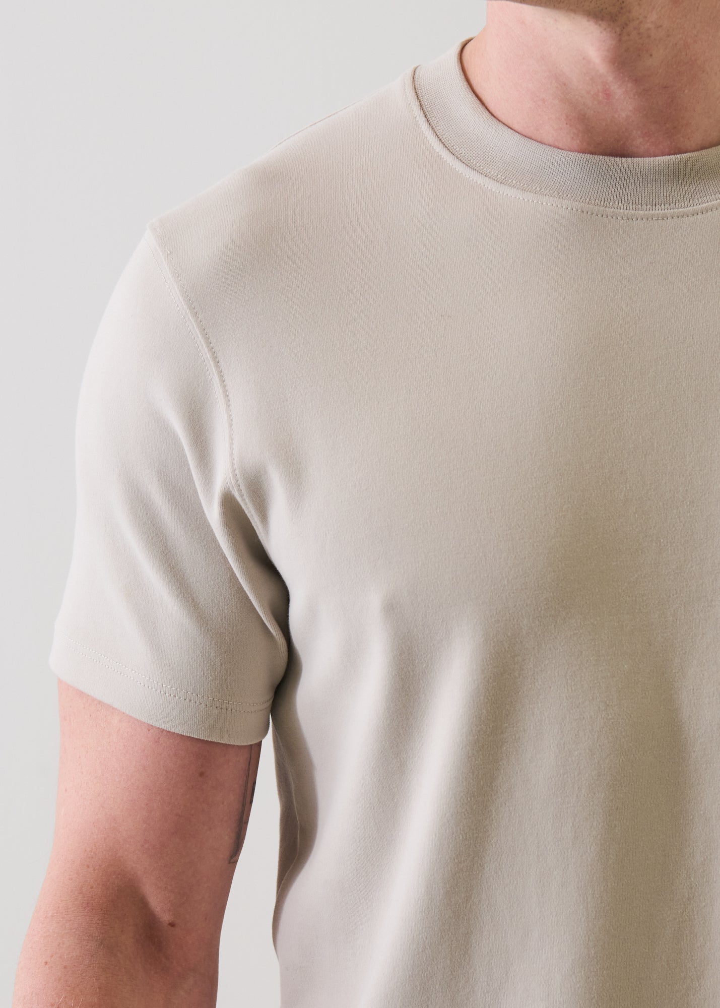 Pima Cotton Stretch Brushed T-Shirt - PATRICK ASSARAF