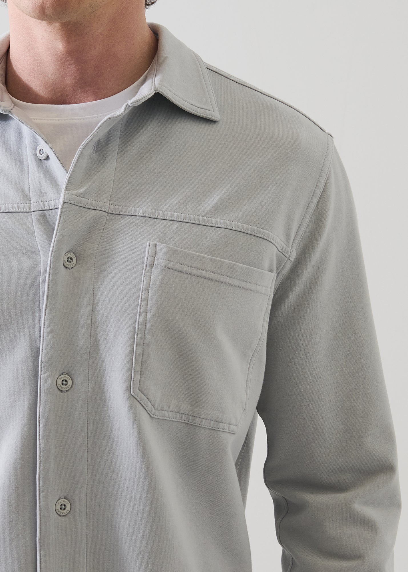 Pima Cotton French Terry Vintage Wash Overshirt - PATRICK ASSARAF