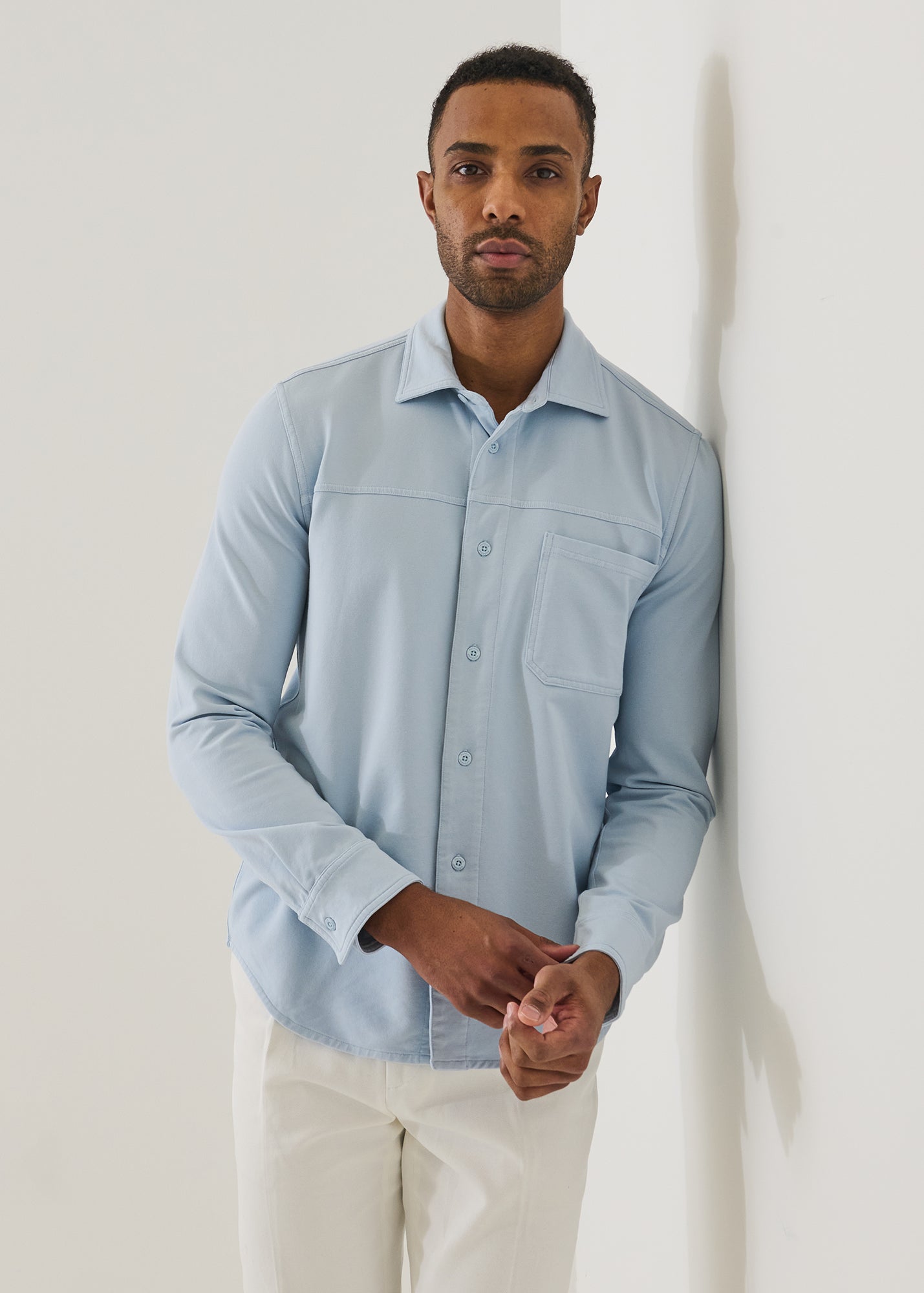 Pima Cotton French Terry Vintage Wash Overshirt - PATRICK ASSARAF