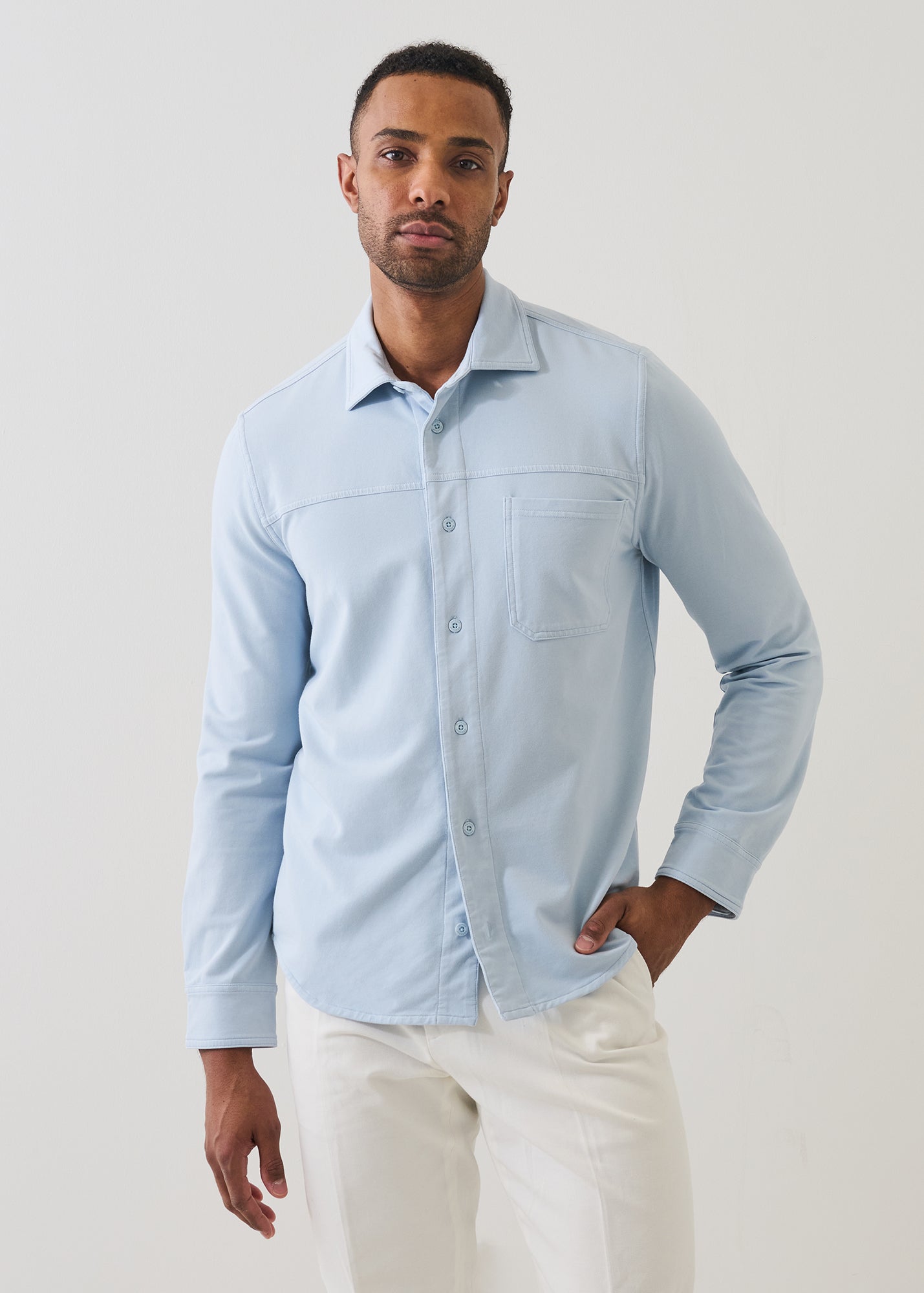Pima Cotton French Terry Vintage Wash Overshirt - PATRICK ASSARAF