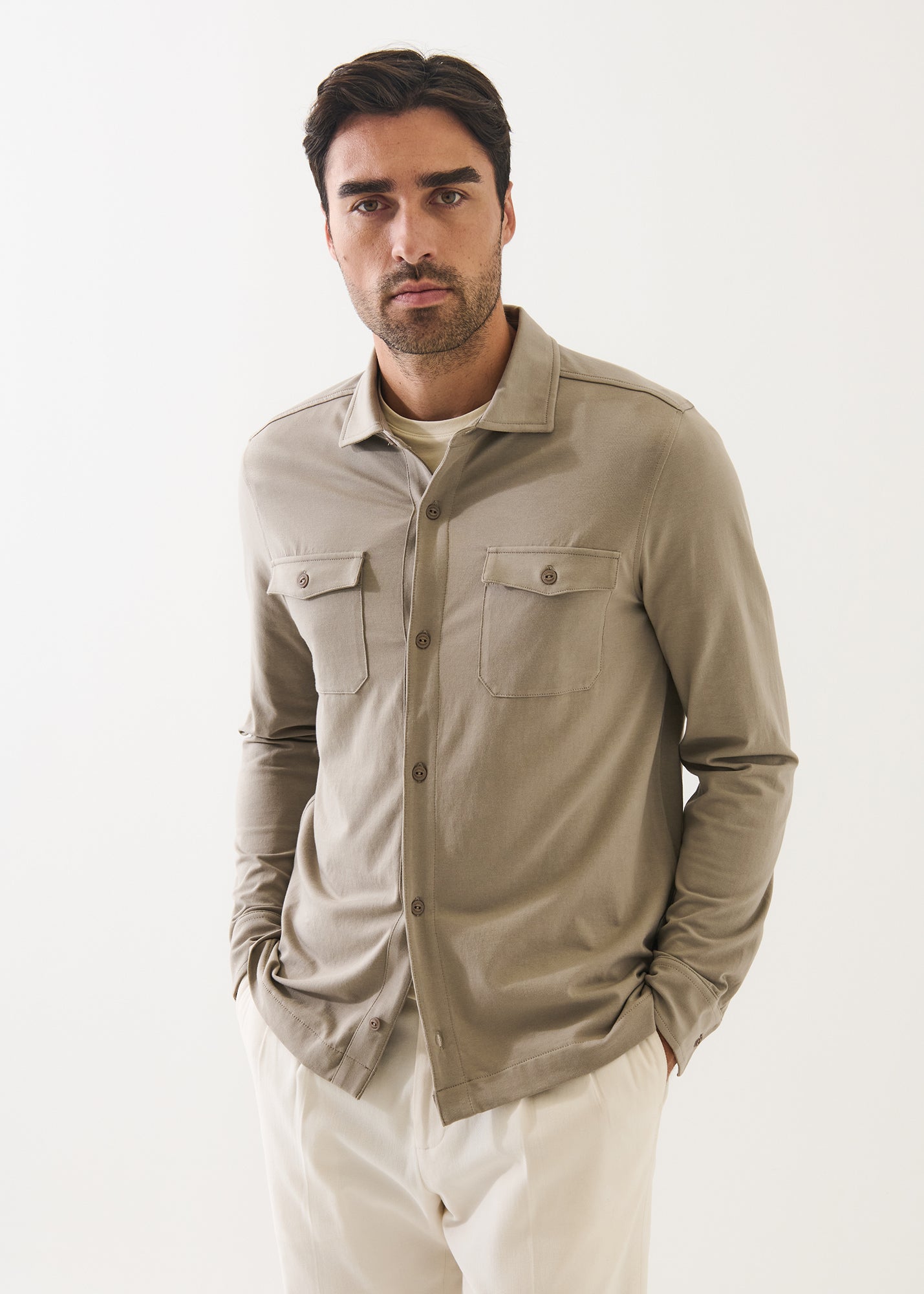 Pima Cotton Stretch Overshirt