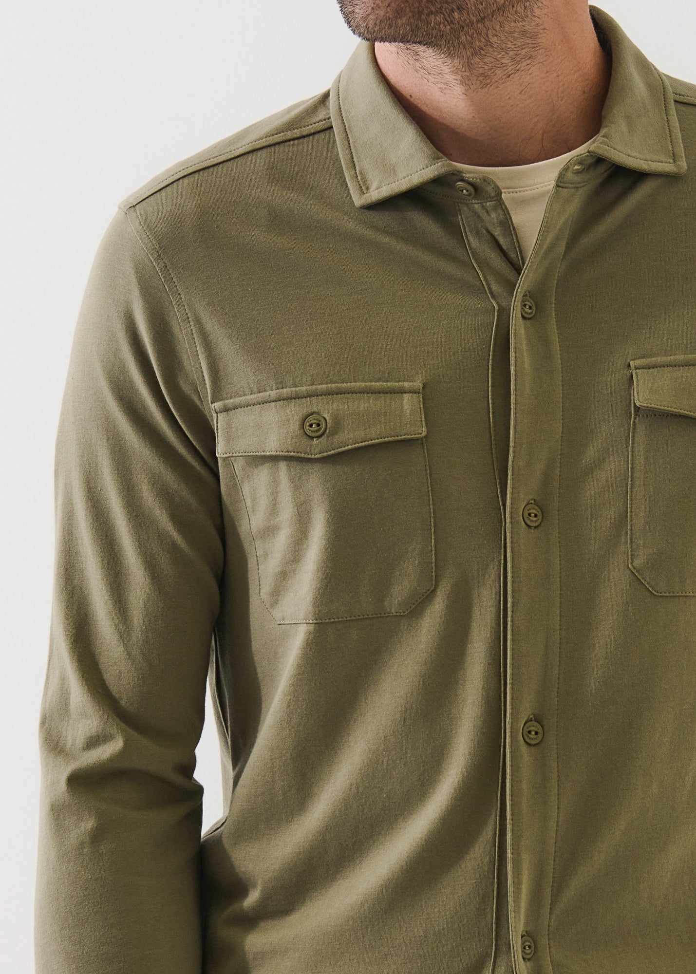 Pima Cotton Stretch Overshirt