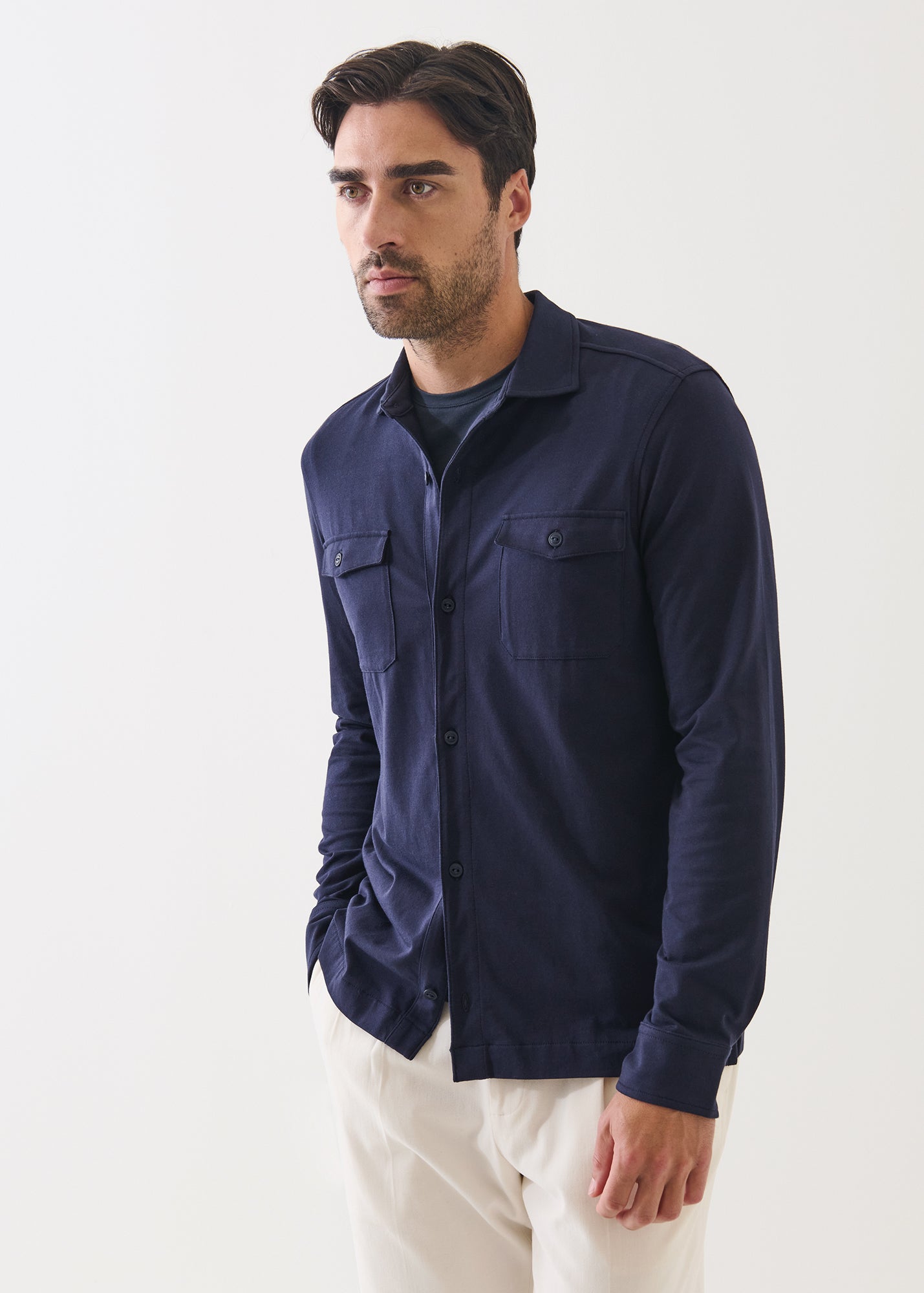 Pima Cotton Stretch Overshirt