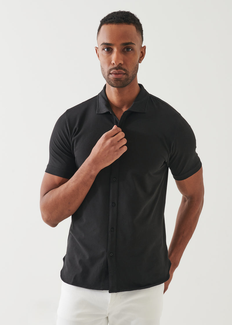 Pima Cotton Stretch Button Front Shirt