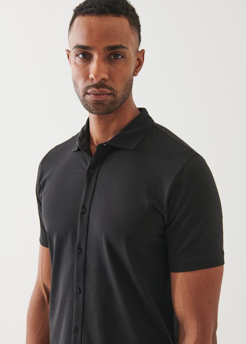 Pima Cotton Stretch Button Front Shirt