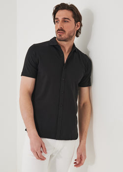 Pima Cotton Stretch Button Front Shirt