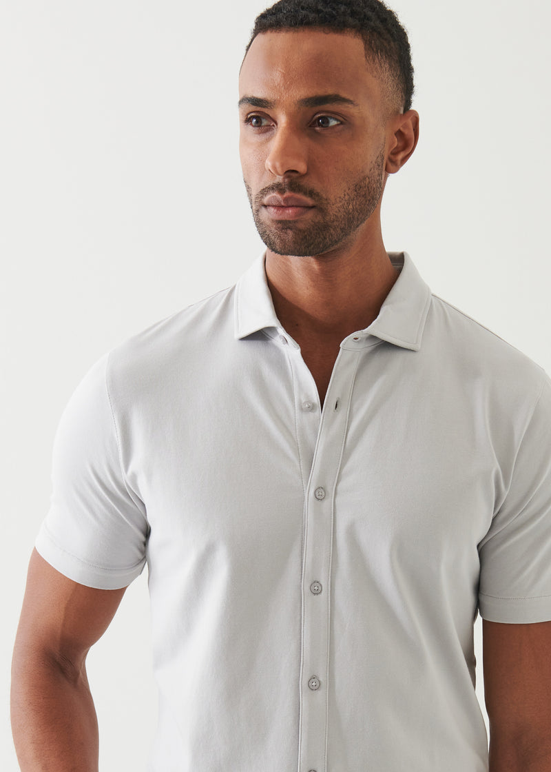 Pima Cotton Stretch Button Front Shirt