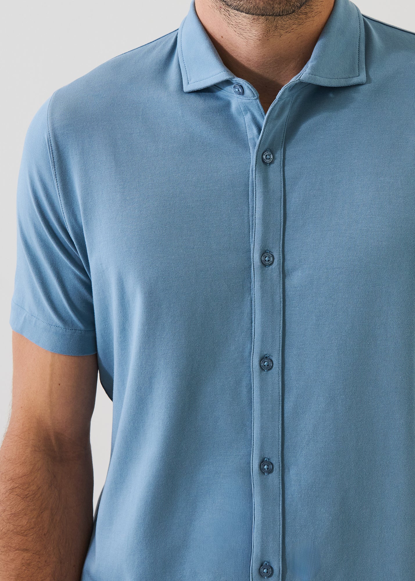Pima Cotton Stretch Button Front Shirt - PATRICK ASSARAF